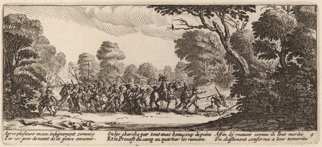 Discovery of the Criminal Soldiers de Gerrit van Schagen after Jacques Callot