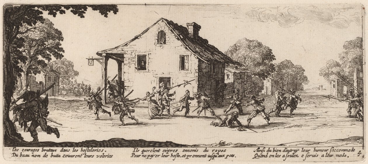 Cena de pilhagem de Gerrit van Schagen after Jacques Callot