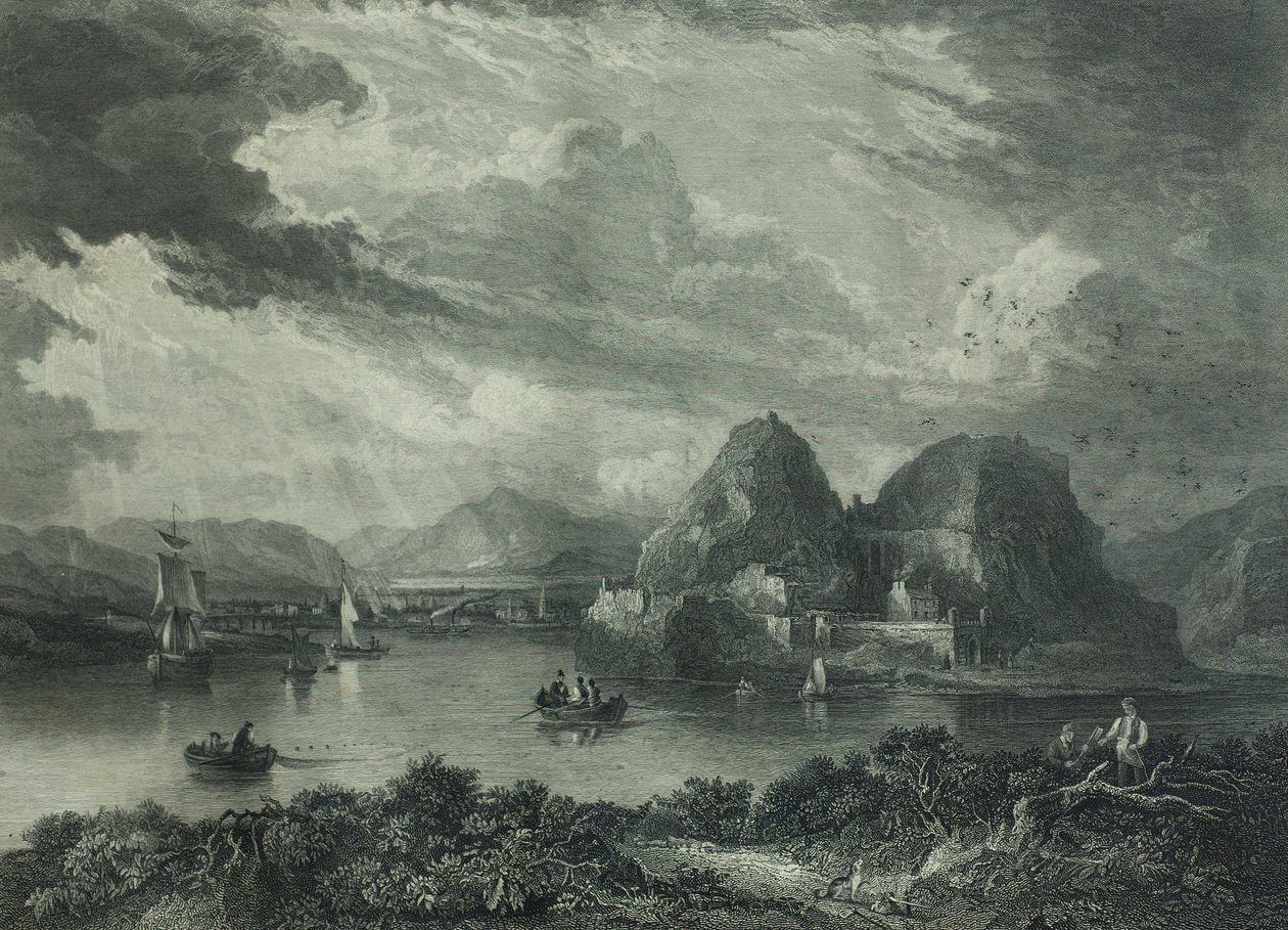 Castelo de Dumbarton, c.1880 (gravura) de Gershom Gourlay Cumming
