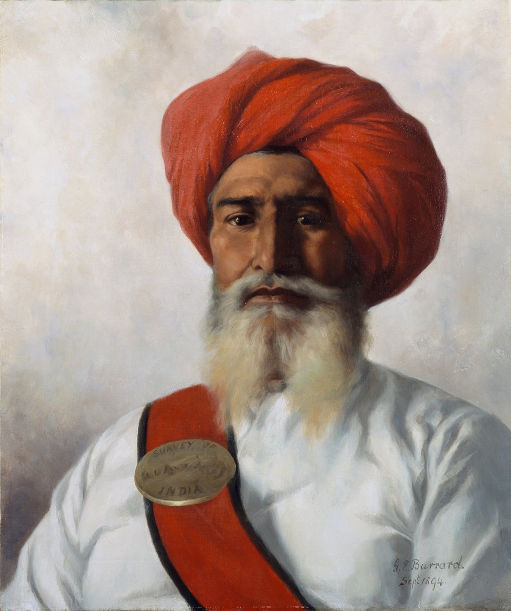 Ganda Singh, um sikh chaprassee do topográfico No.14 da Col Wilmer, 1894 de Gertrude Ellen Burrard