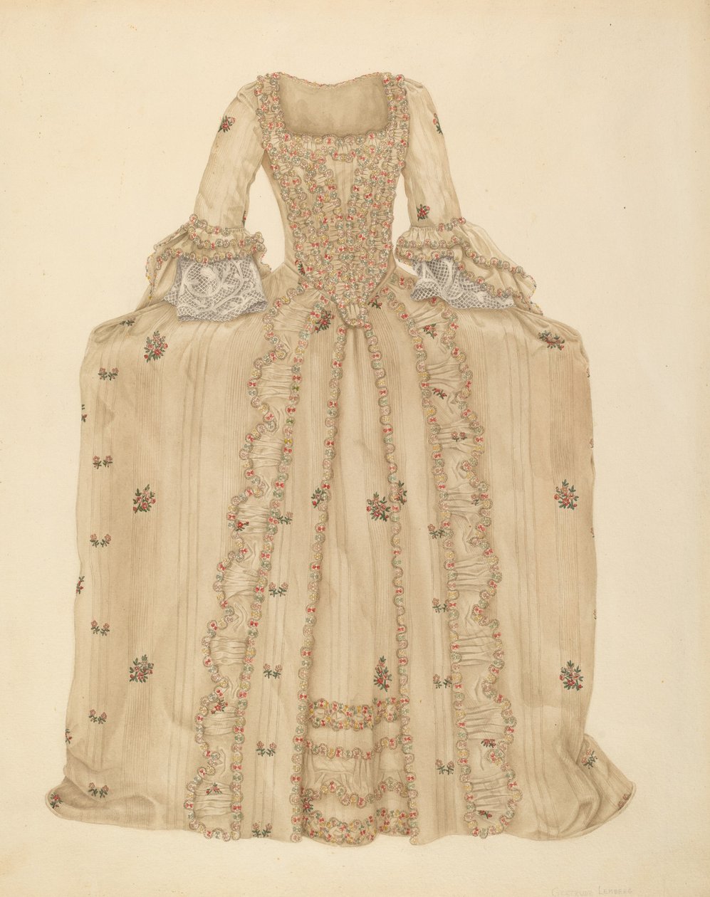 Vestido de seda brocado, c. 1939. de Gertrude Lemberg