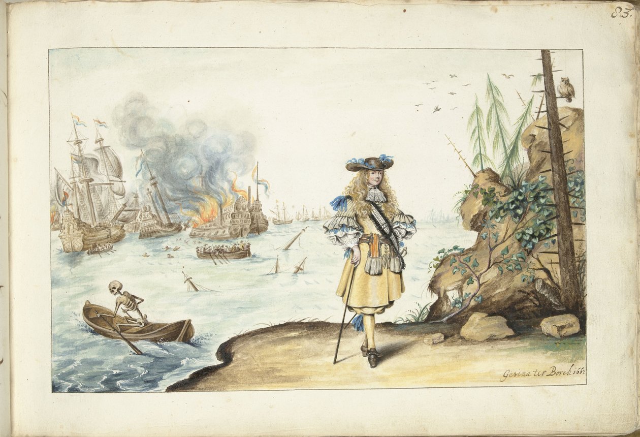 Moisés na costa perto de Harwich de Gesina ter Borch (signed by artist)