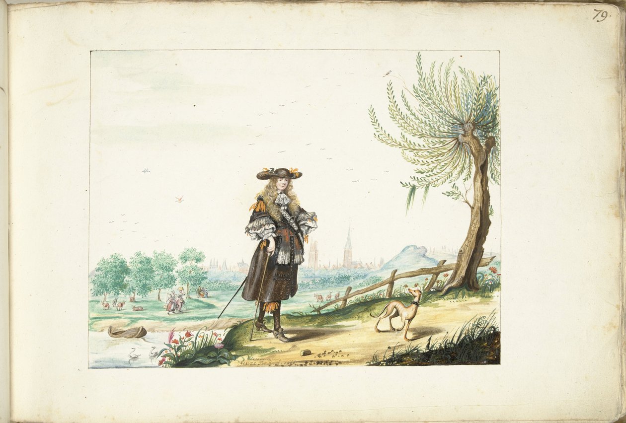 Moses ter Borch na zona rural fora de Zwolle de Gesina ter Borch (signed by artist)