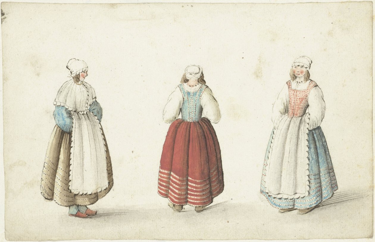 Três mulheres de pé de Gesina ter Borch
