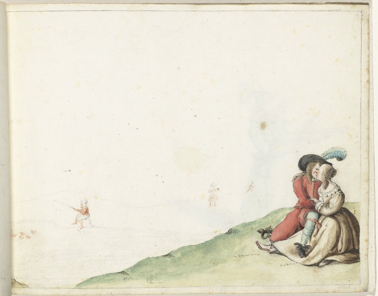 Amantes junto a um lago de Gesina ter Borch