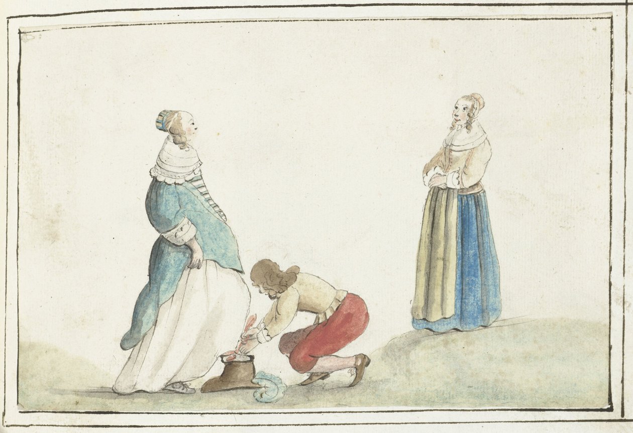 O Senhor amarra o sapato de uma senhora de Gesina ter Borch