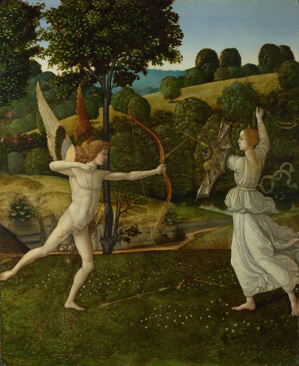 O combate ao amor e à castidade, entre 1475 e 1500 de Gherardo di Giovanni del Fora