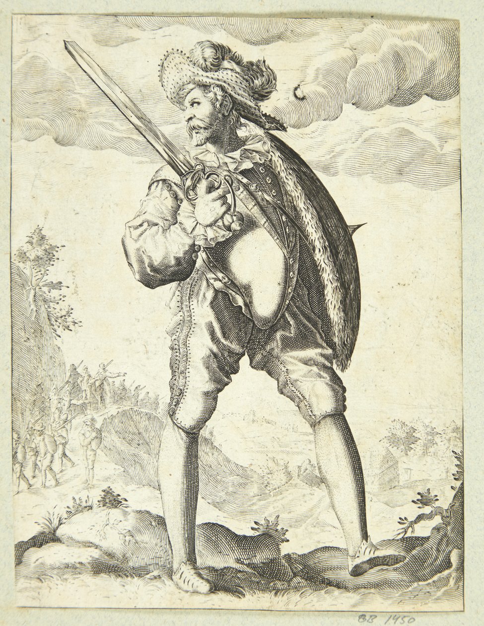 Soldado armado com espada e escudo de Gheyn, Jacques II de