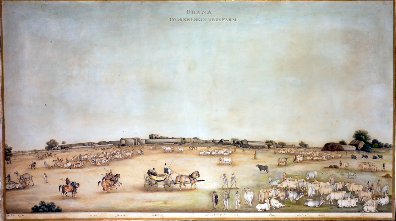  Fazenda do coronel Dhana Skinner , 1828 de Ghulam Ali Khan