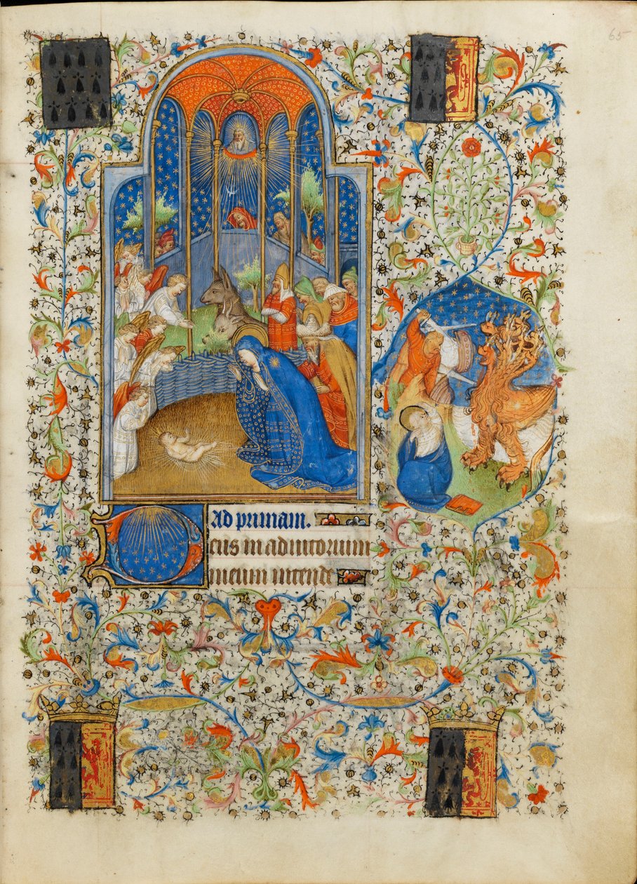 Natividade, adoração da criança. As horas de Isabella Stuart. de Giac Master