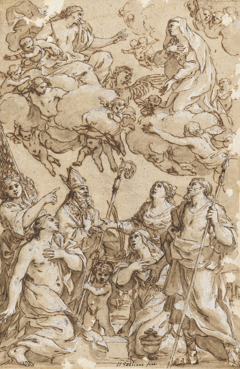 Cristo e a Virgem com os Santos Padroeiros de Pistoia de Giacinto Gimignani