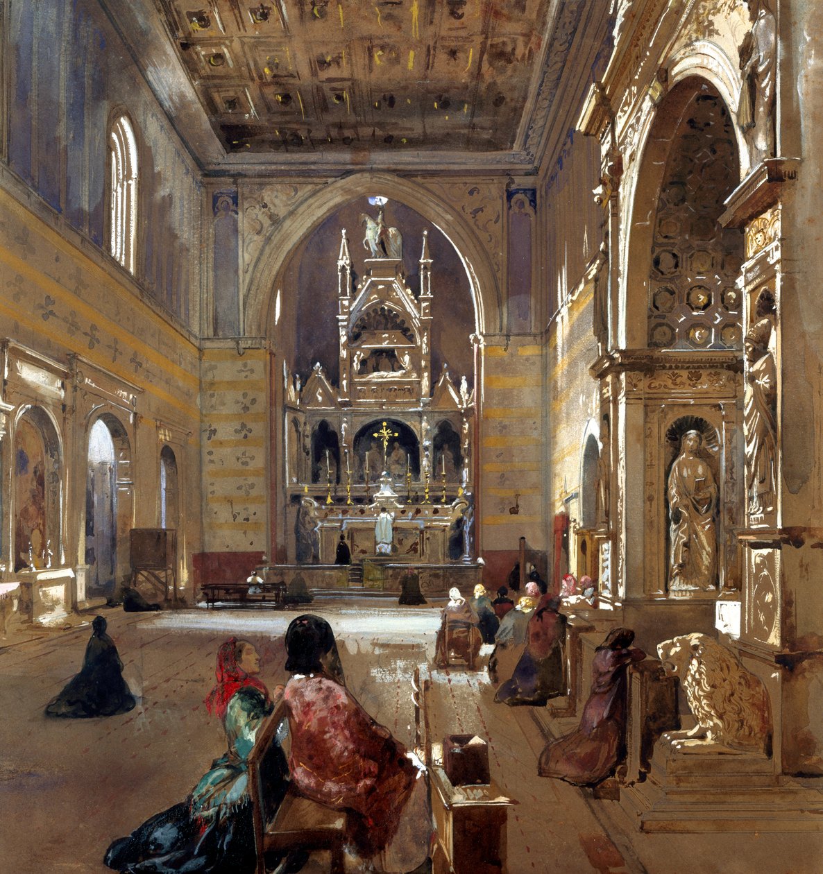 Interior da Igreja de San Giovanni a Carbonara de Giacinto Gigante