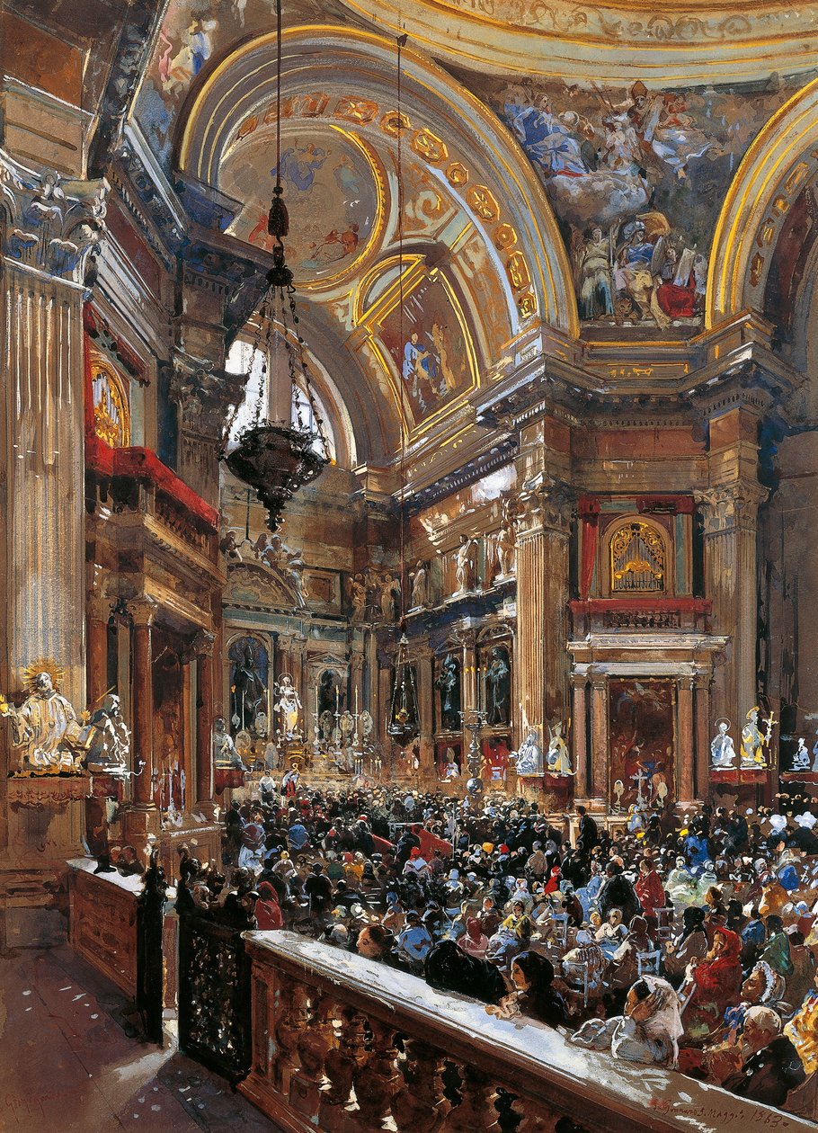 Interior da capela do Tesouro de São Januário (San Gennaro