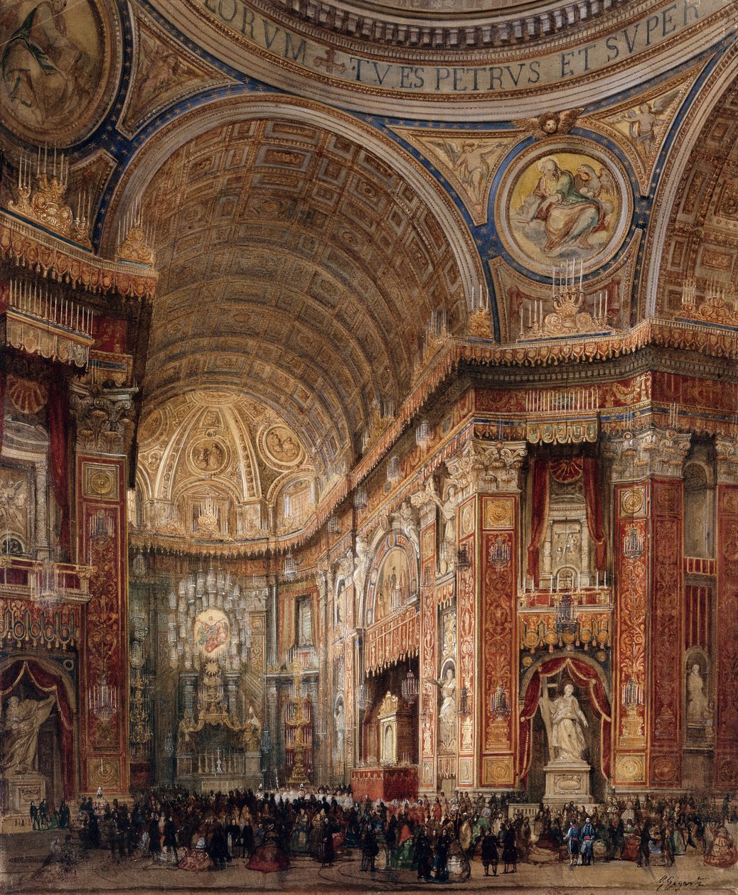 Basílica de São Pedro, Roma (lápis e aquarela) de Giacinto Gigante
