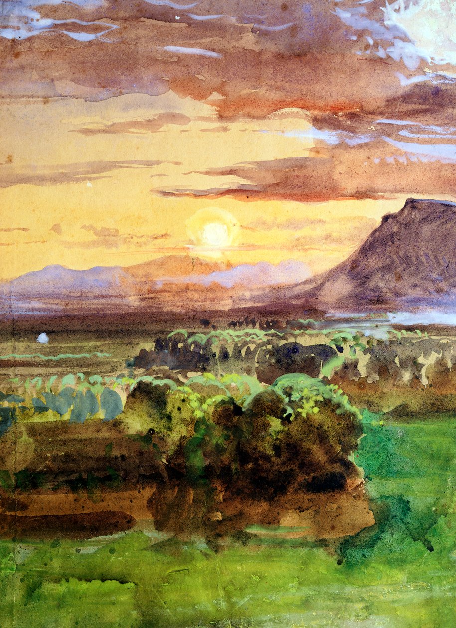 Pôr-do-sol em Caserta de Giacinto Gigante