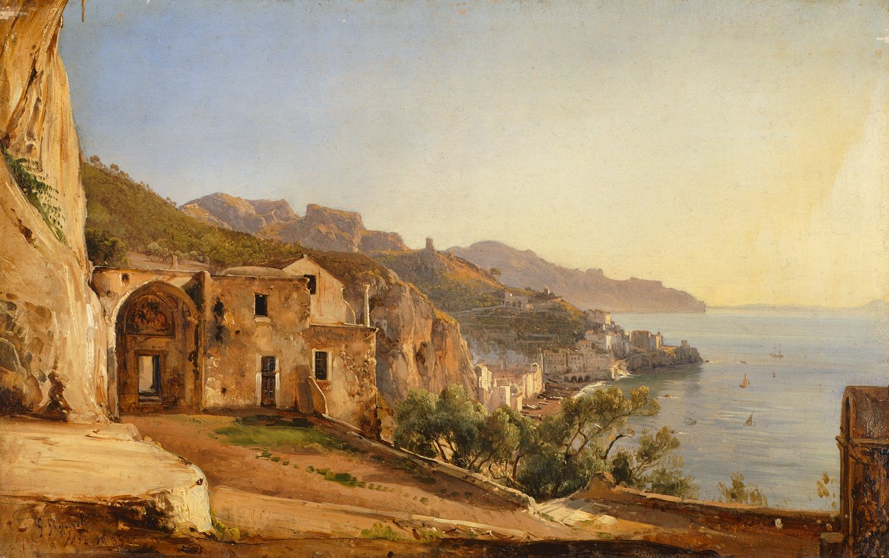 Vista de Amalfi da Caverna dos Capuchinhos, de Giacinto Gigante de Giacinto Gigante