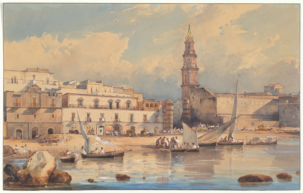 Vista de Marinella, Strada di Portici, perto de Nápoles de Giacinto Gigante
