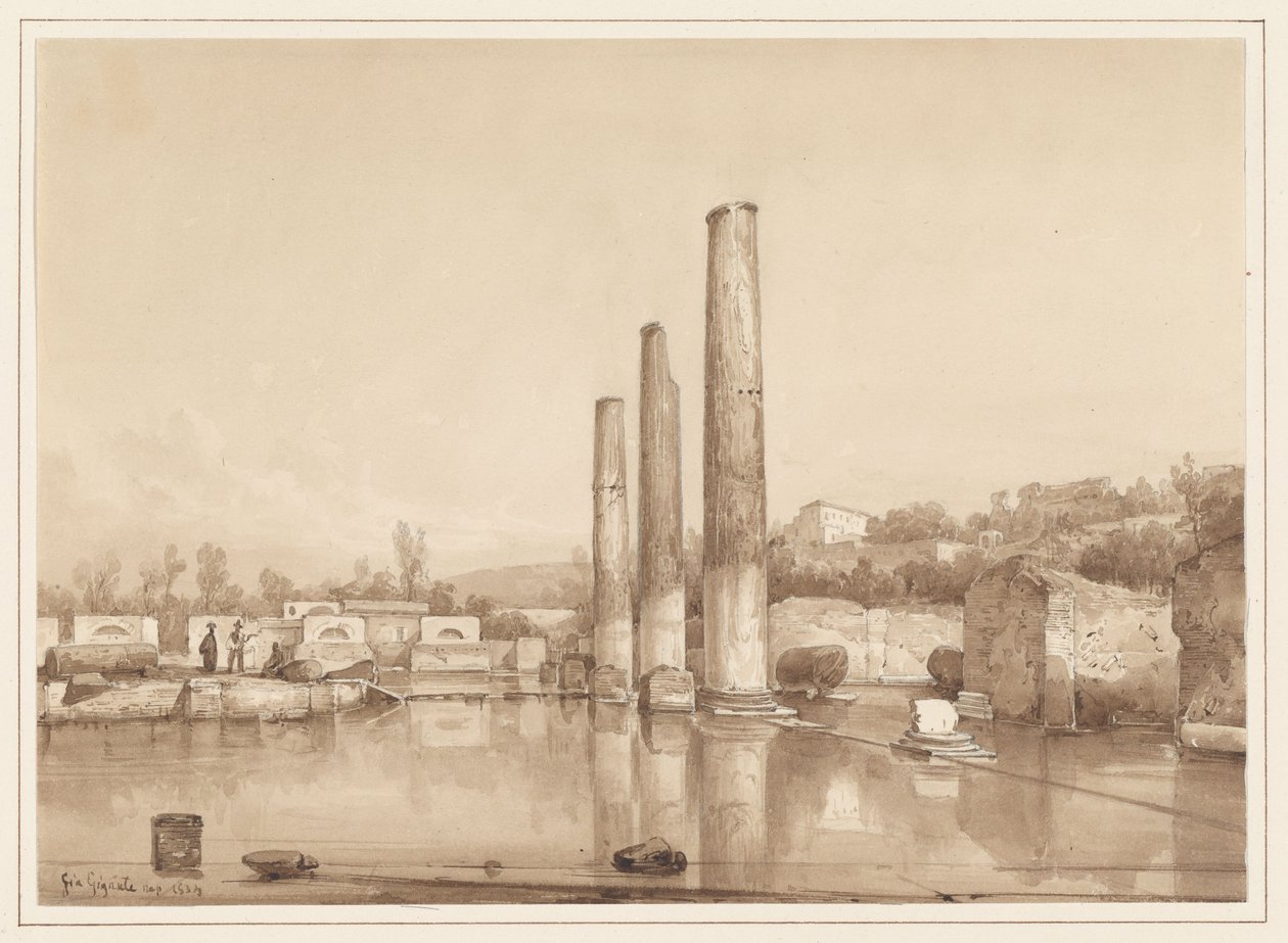Vista das ruínas de Pompeia de Giacinto Gigante