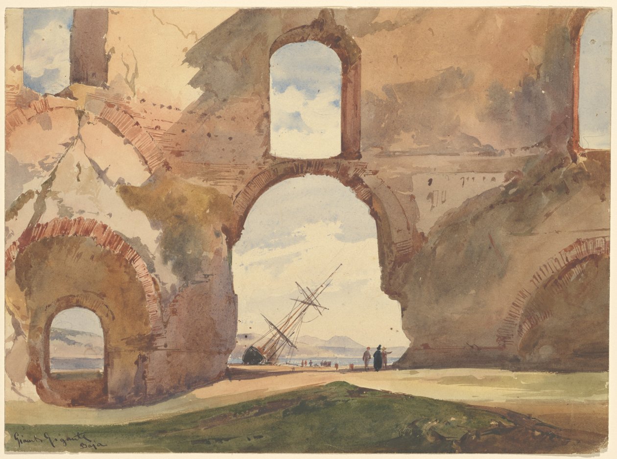 Vista através do Templo de Vênus, Baia de Giacinto Gigante