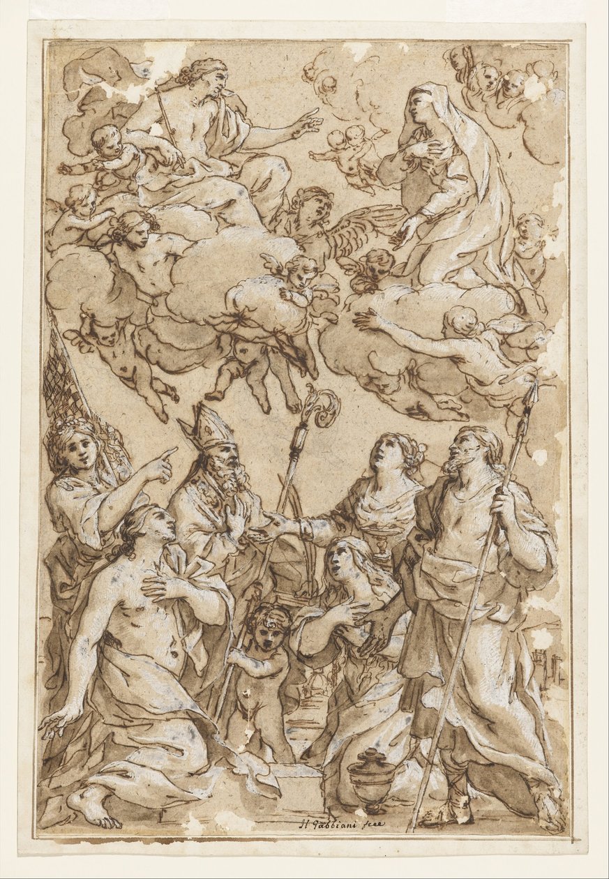 Cristo e a Virgem com os santos padroeiros de Pistoia de Giacinto Gimignani