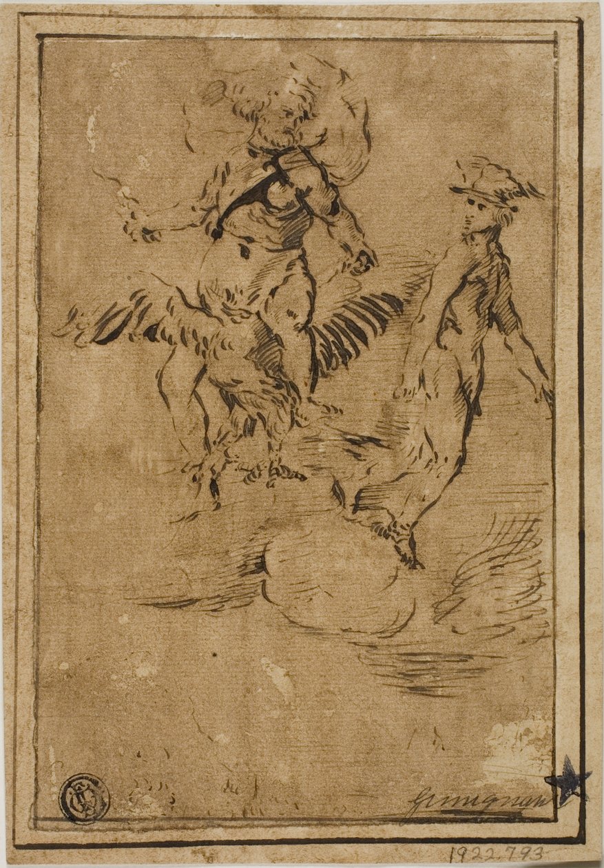 Júpiter e Mercúrio nas nuvens de Giacinto Gimignani