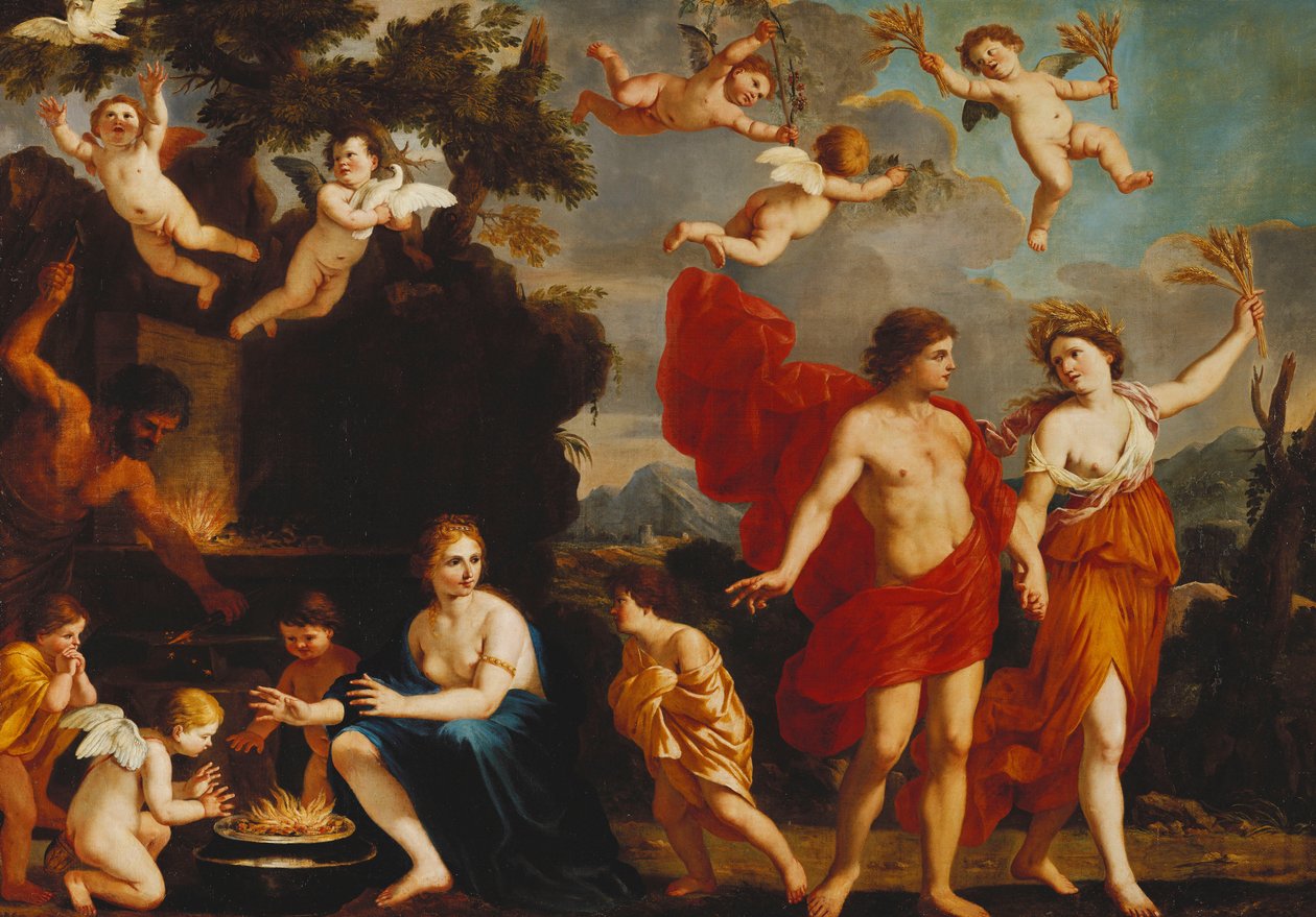 Sem vinho, Baco, Vênus e Ceres; de Giacinto Gimignani or Gemignano