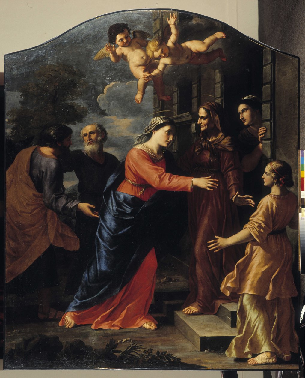 A Visitação. A Virgem Maria visita Isabel de Giacinto Gimignani or Gemignano