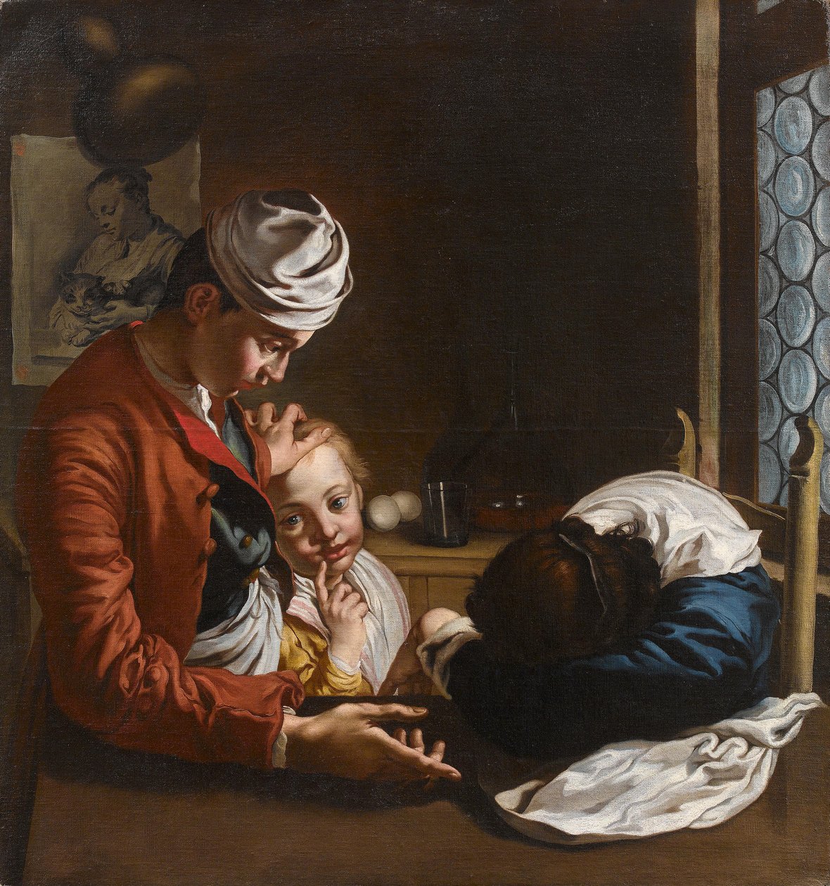 Cena de Família em uma escola de Lombard Interior, século XVIII, atribuída a Giacomo Ceruti (Milão 1698-1767) (por Cristina Geddo) de Giacomo Ceruti