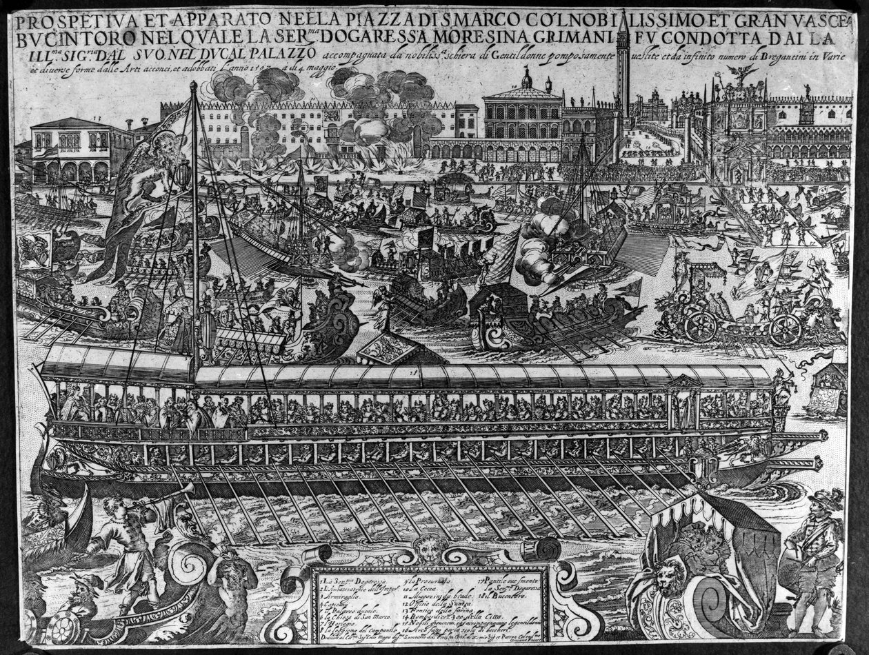 Coroação de Dogaressa Morosina Morosini-Grimani, 1597 de Giacomo Franco