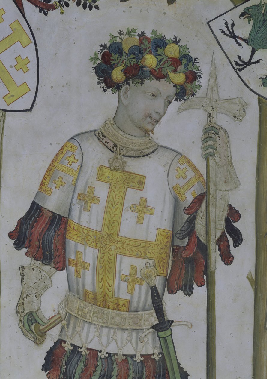 Os nove Worthies, detalhe de Godfrey de Bouillon (c.1060-1100) 1418-30 de Giacomo Jaquerio