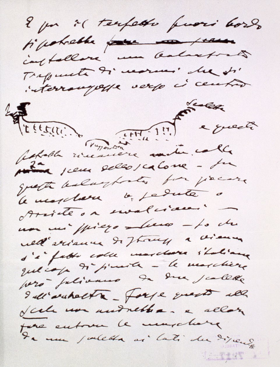 Carta (tinta no papel) de Giacomo Puccini