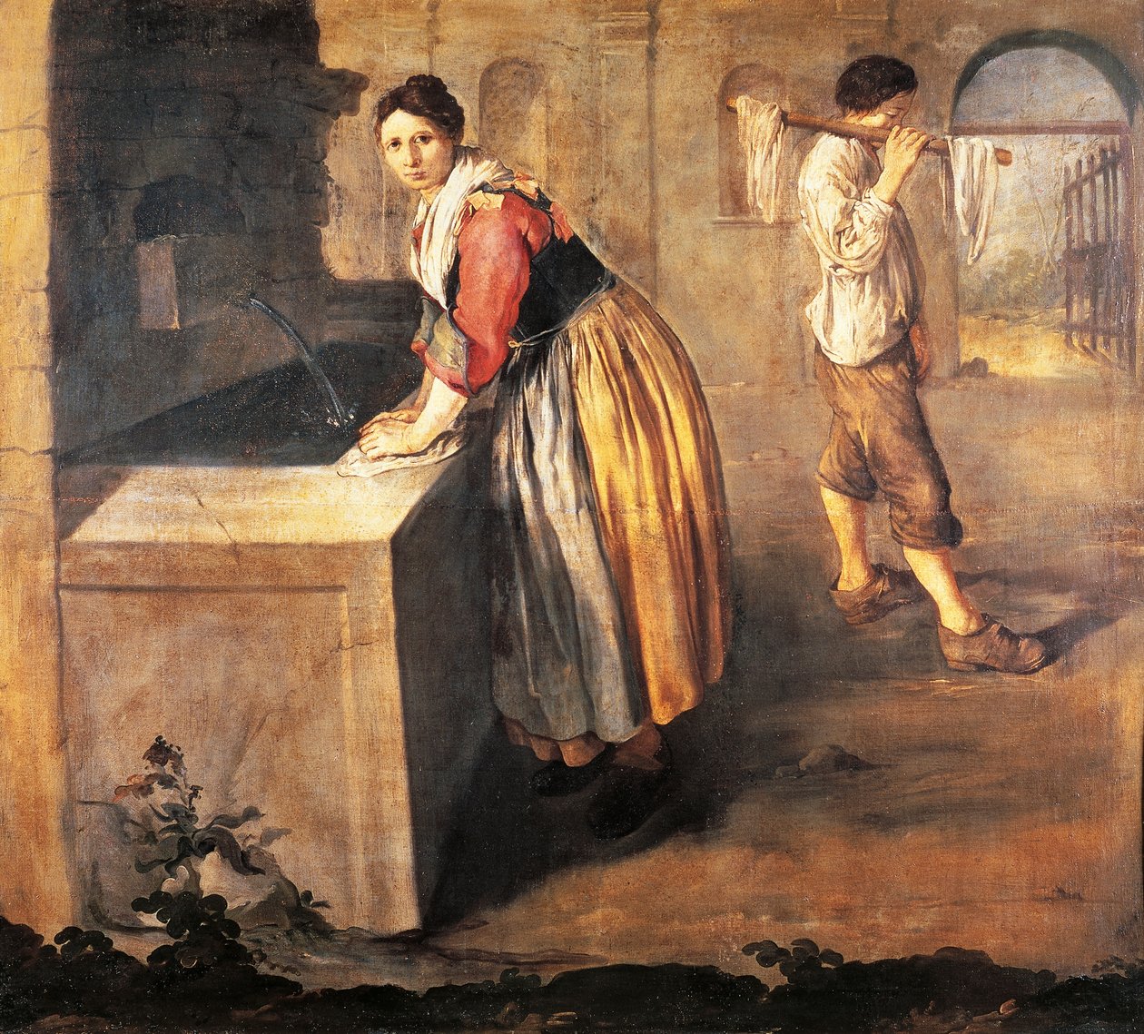 A lavadeira de Giacomo Ceruti, conhecida como Pitocchetto (1698-1767), óleo sobre tela de Giacomo Ceruti