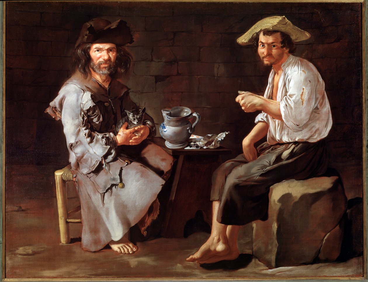 Dois mendigos - óleo sobre tela de Giacomo Ceruti