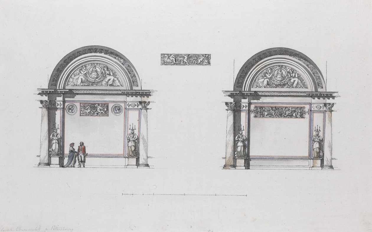 Projeto para o palácio Sheremetev, Ostankino, c. 1796 de Giacomo Antonio Domenico Quarenghi