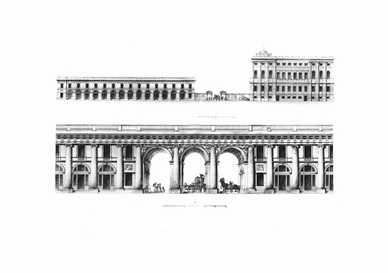 Projeto da Chancelaria do Gabinete de Suas Majestades Imperiais em Petersburgo, 1802 de Giacomo Antonio Domenico Quarenghi
