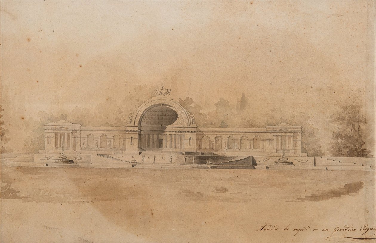 Estudo de um Arcade para Tsarskoye Selo de Giacomo Antonio Domenico Quarenghi