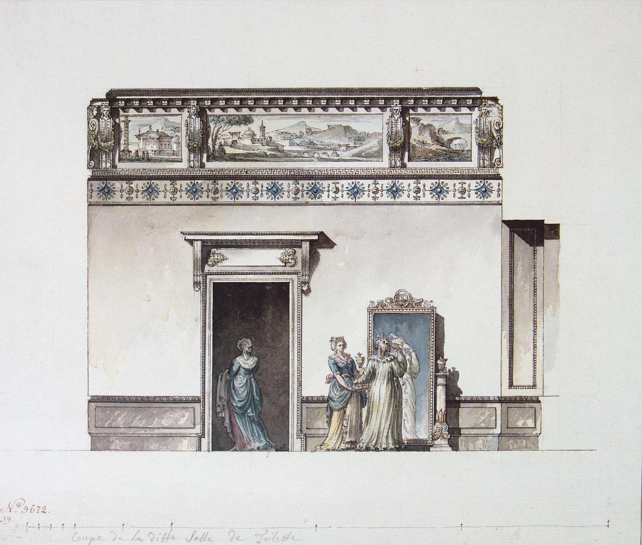 O Palácio Pavlovsk. Design para o camarim, final dos anos 1790 de Giacomo Antonio Domenico Quarenghi