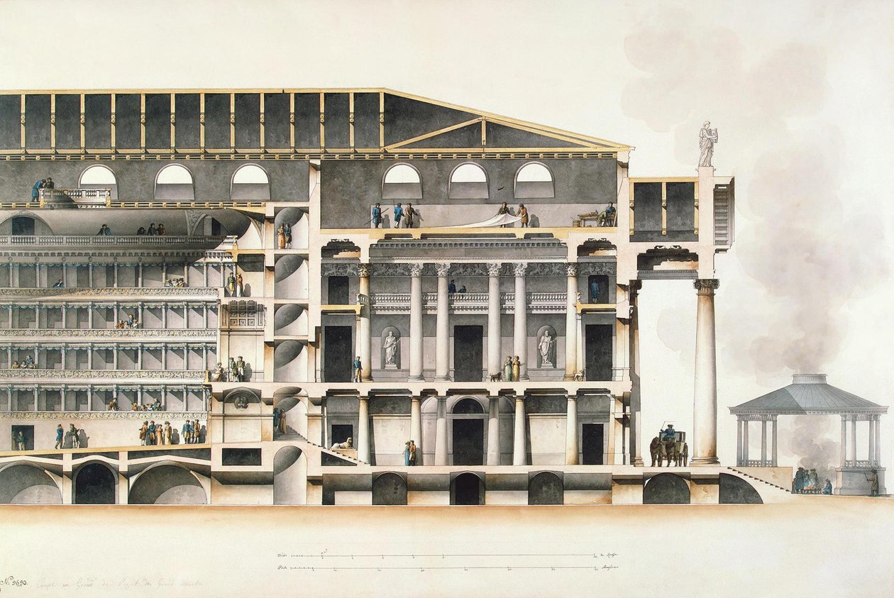 Teatro Bolshoi Kamenny Imperial de São Petersburgo, início do século XIX de Giacomo Antonio Domenico Quarenghi