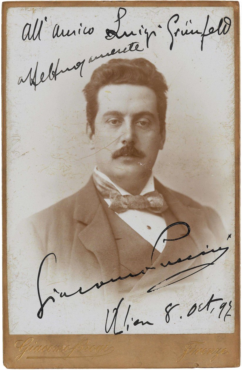 Retrato do Compositor Giacomo Puccini 1858-1924, 1897. de Giacomo Brogi