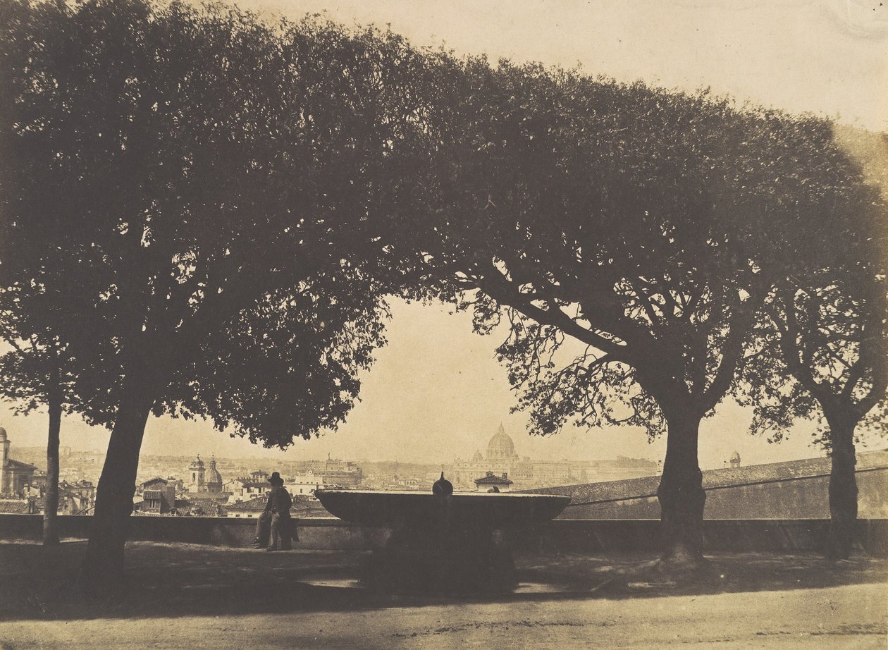 Vista da Academia Francesa na Villa Medici, ca. 1852. de Giacomo Caneva
