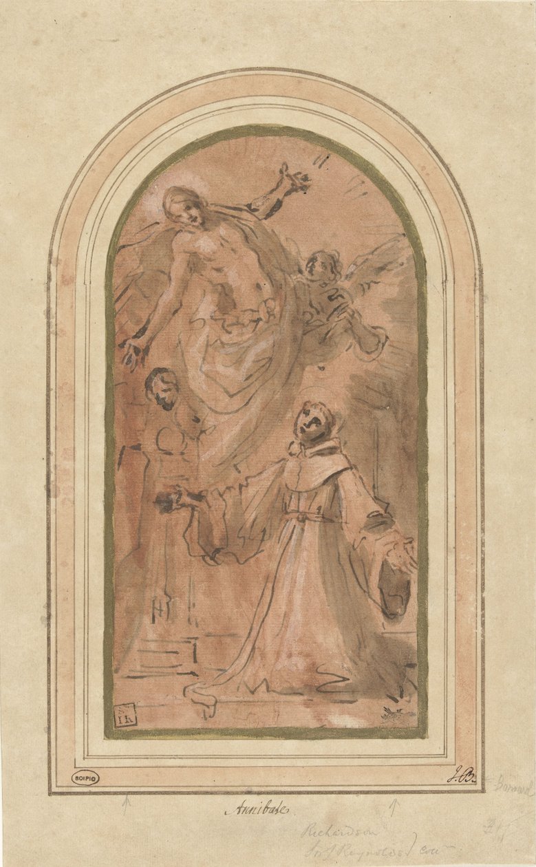 Cristo Aparece ao Beato Giovanni da San Facondo de Giacomo Cavedone