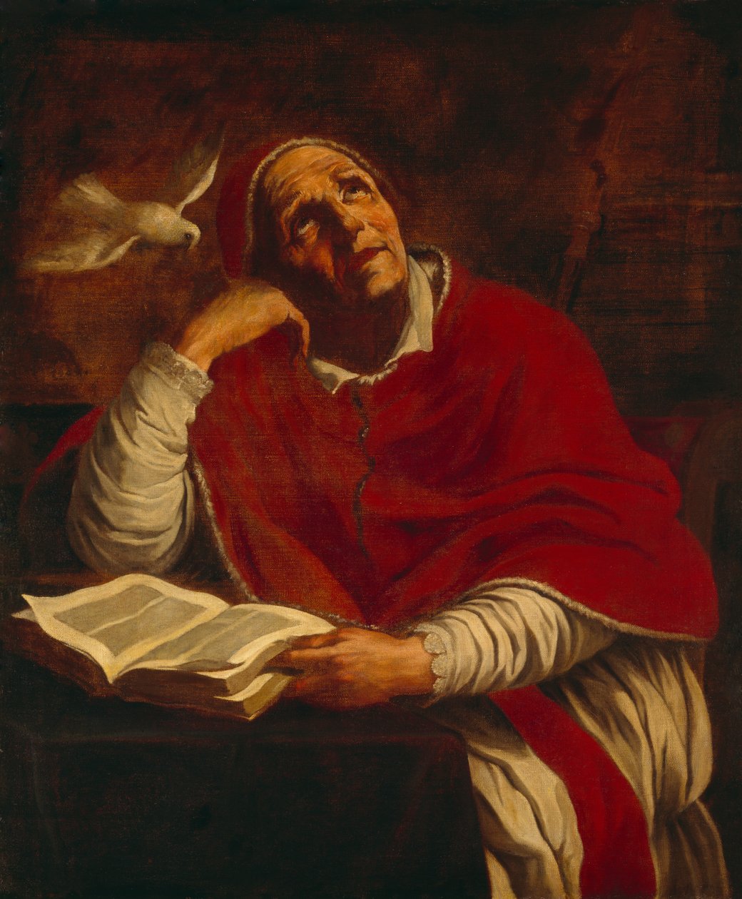St. Gregory (óleo sobre tela) de Giacomo Cavedone