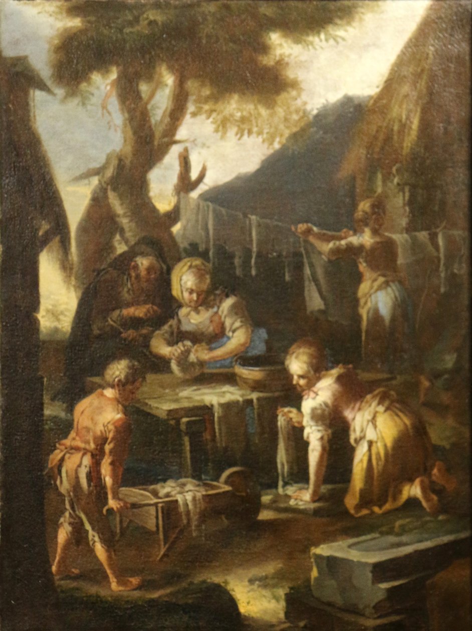 Francês:  Les Lavandières mulheres lavadeiras de Giacomo Francesco Cipper