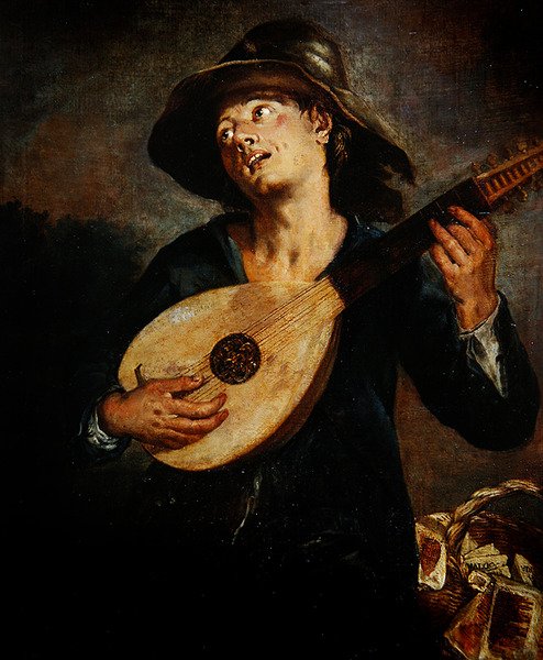 Cantor com um alaúde de Giacomo Francesco Cipper