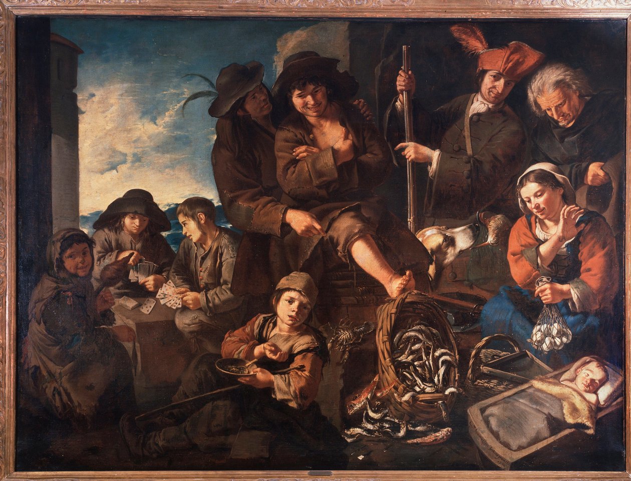 Os Comerciantes de Peixe (óleo sobre tela de Giacomo Francesco Cipper