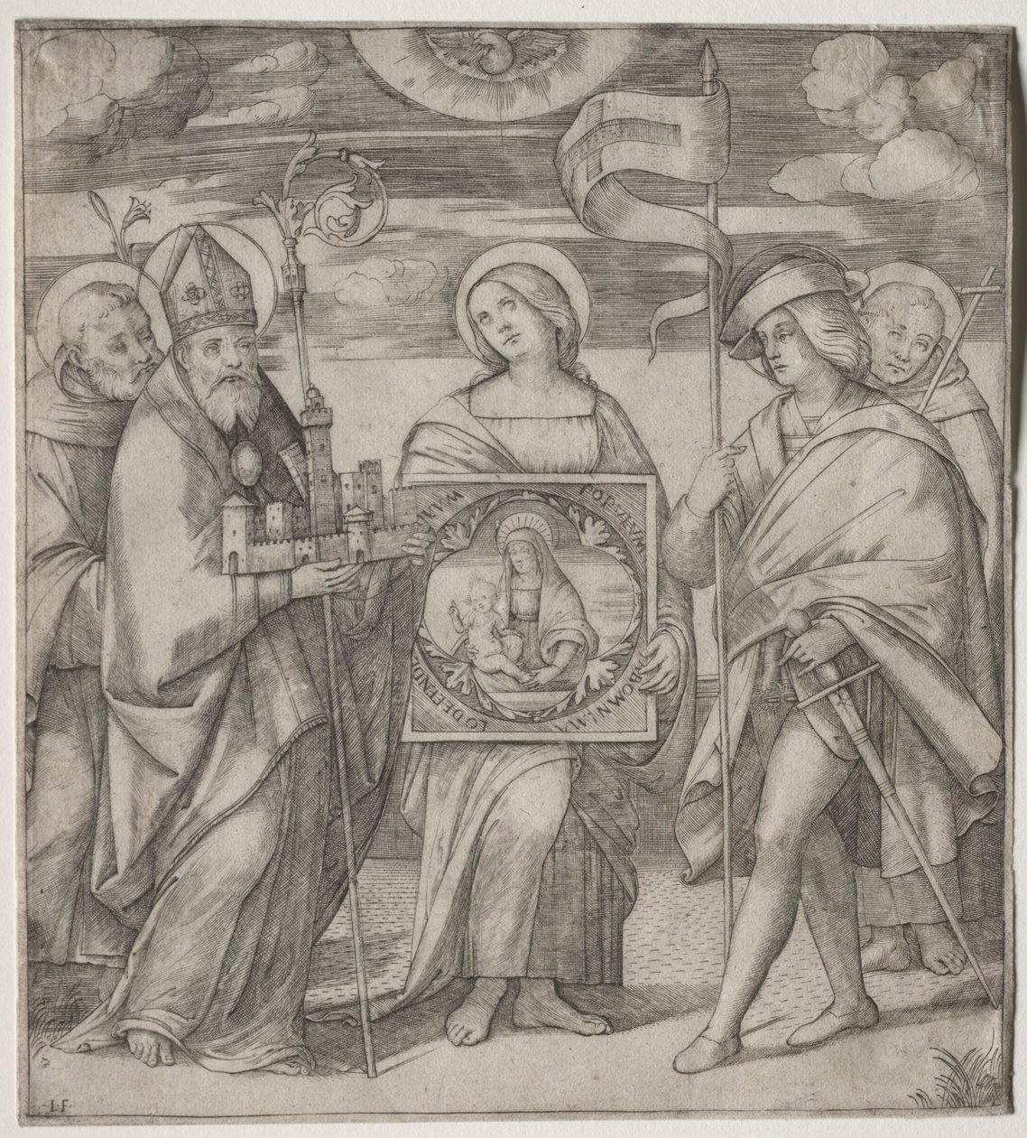 Santos Padroeiros de Bolonha, c. 1515-1520. de Giacomo Francia