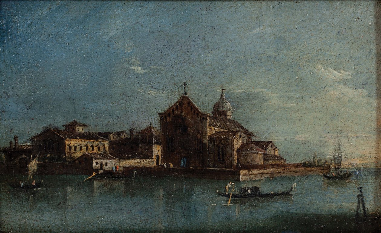 A Ilha de Santo Spirito c.1790 (Óleo sobre tela) de Giacomo Guardi
