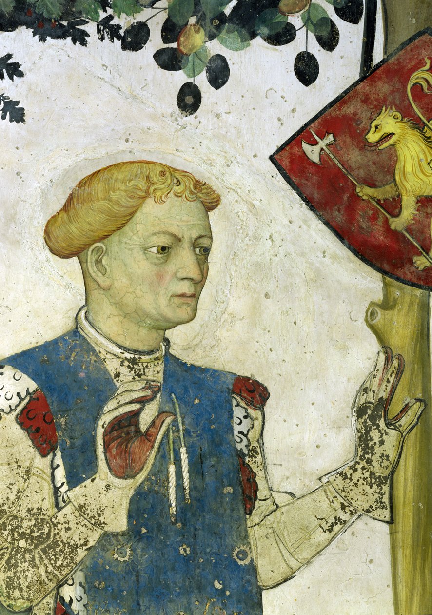 Os nove dignos, detalhe de Hector de Tróia, 1418-30 de Giacomo Jaquerio