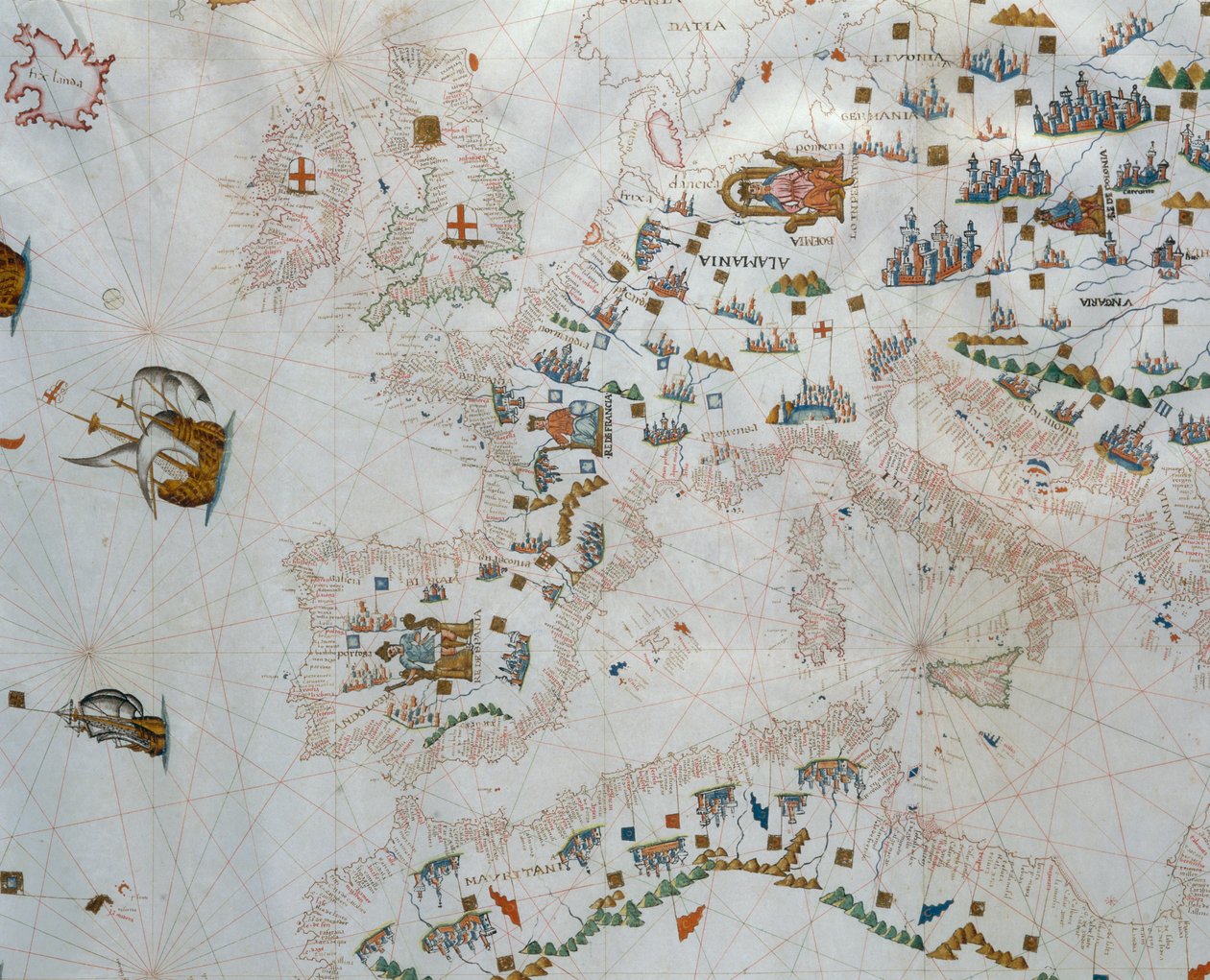 Um mapa náutico, 1564 de Giacomo Maggiolo