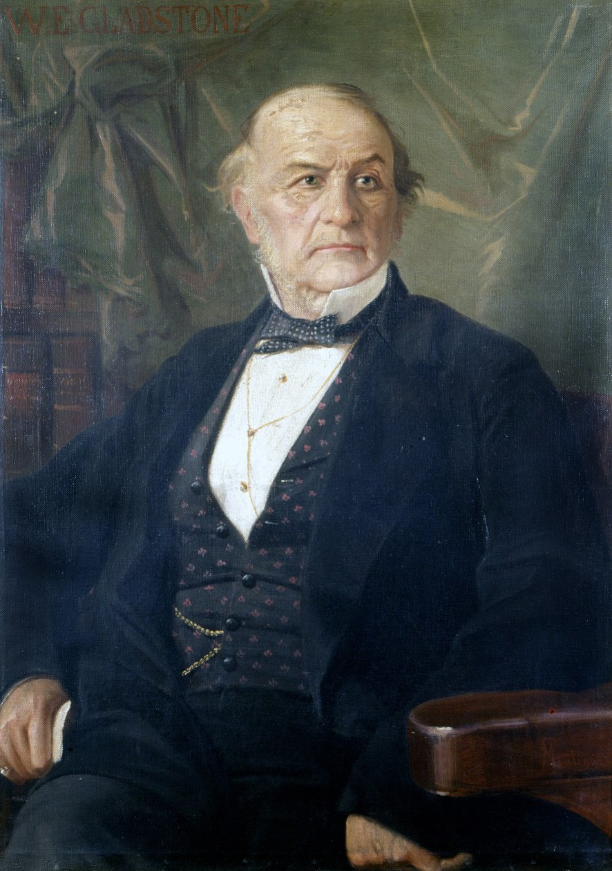Retrato de William Ewart Gladstone. político britânico (1809 a 1898). Pintura de Mantegazza. Milano Museo del Risorgimento de Giacomo Mantegazza